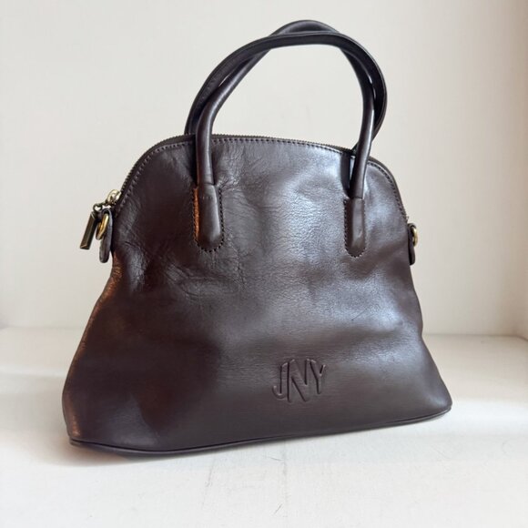 Vintage 90s Deep Dark Chestnut Brown Leather Handbag - Picture 2 of 8